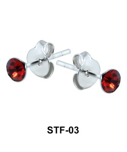 Red Gemstone Stud Earrings STF-03