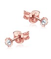 Stone Set Flower Shaped Stud Earrings STF-10