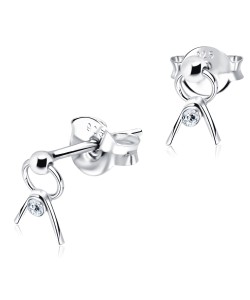 Interesting Design with Stone Stud Earrings STF-100