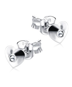 Stone Studded Heart Shaped Stud Earrings STF-15