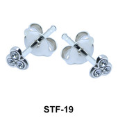 Stone Encrusted Clubs Shaped Stud Earrings STF-19