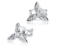 Three Leaves Clover Silver Stud Earrings STF-212 