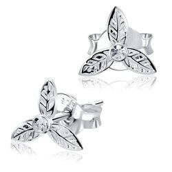 Three Leaves Clover Silver Stud Earrings STF-212 
