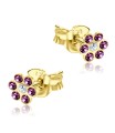 Stone Set Flower Shaped Stud Earrings STF-214