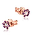 Stone Set Flower Shaped Stud Earrings STF-214