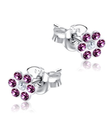 Stone Set Flower Shaped Stud Earrings STF-214