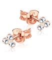 Stone Set Flower Shaped Stud Earrings STF-215