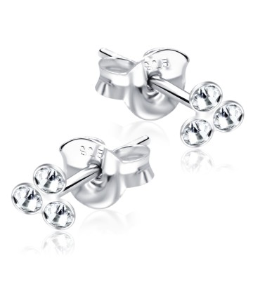 Stone Set Flower Shaped Stud Earrings STF-215