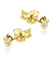 Stone Set Palm Shaped Stud earrings STF-216