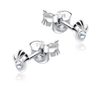 Stone Set Palm Shaped Stud earrings STF-216