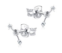 Spring Shaped Stud Earrings with Star n Ball STF-21
