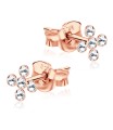 Stone Set Flower Shaped Stud Earrings STF-24