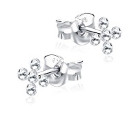 Stone Set Flower Shaped Stud Earrings STF-24