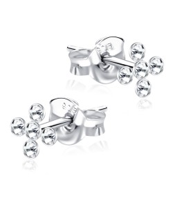 Stone Set Flower Shaped Stud Earrings STF-24