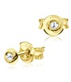 Bezel Set Stone Silver Studs Earrings STF-250