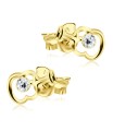 Stone Set Apple Shaped Stud Earrings STF-254