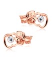 Stone Set Apple Shaped Stud Earrings STF-254