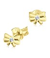 Stone Set Ribbon Shaped Stud Earrings STF-326