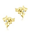 Stone Set Cross Shaped Stud Earrings STF-330