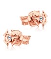 Fan Shaped with Stone Stud Earrings STF-332