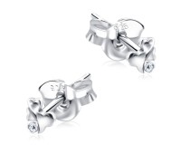 Stone Set Bow Shaped Stud Earrings STF-344