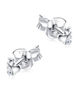 Stone Set Bow Shaped Stud Earrings STF-344