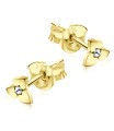 Stone Set Heart Shaped Stud Earrings STF-345	