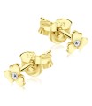 Flower Shaped with Stone Stud Earrings STF-346