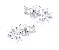 Stone Set Stars Shaped Stud Earrings STF-348