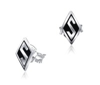 S Diamond Silver Studs Earrings STF-356