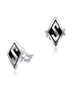 S Diamond Silver Studs Earrings STF-356