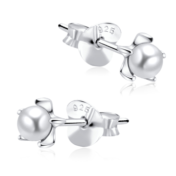 Prong Set pearl Stud Earrings STF-364