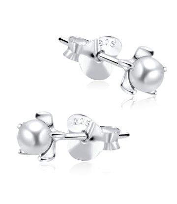 Prong Set pearl Stud Earrings STF-364