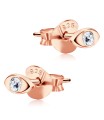 Stone Set Eye Shaped Stud Earrings STF-366