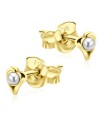 Pearl Set Heart Shaped Stud Earrings STF-369P