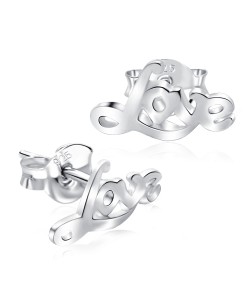 LOVE Silver Studs Earrings STF-381