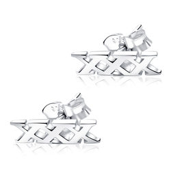 Triple X Silver Studs Earrings STF-388