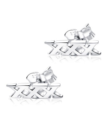 Triple X Silver Studs Earrings STF-388