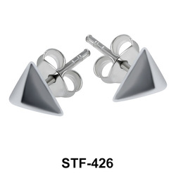 Pyramid Silver Studs Earrings STF-426