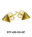 Pyramid Silver Studs Earrings STF-426(OX)