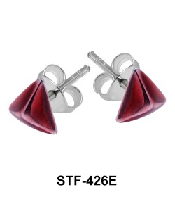 Pyramid Silver Studs Earrings STF-426E