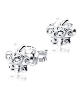 Stone Set Butterfly Shaped Stud Earrings STF-53