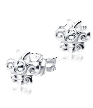 Stone Set Butterfly Shaped Stud Earrings STF-53