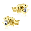 Stone Set Double Dolphins Stud Earrings STF-54
