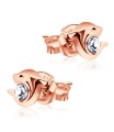 Stone Set Double Dolphins Stud Earrings STF-54