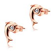 Stone Set Dolphin Shaped Stud Earrings STF-55