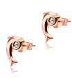 Stone Set Dolphin Shaped Stud Earrings STF-55