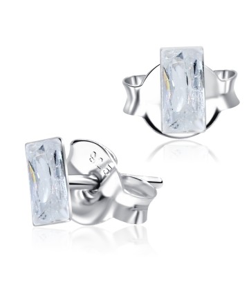 Rectangular Stone Set Stud Earrings STF-57