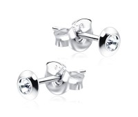 Bezel Set Stone Stud Earrings STF-61