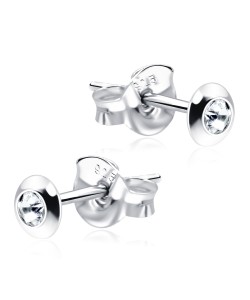 Bezel Set Stone Stud Earrings STF-61